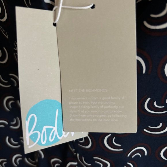 Boden Navy Print Size 6L Cotton Elastane Work Pants - NWT - Picture 6 of 7